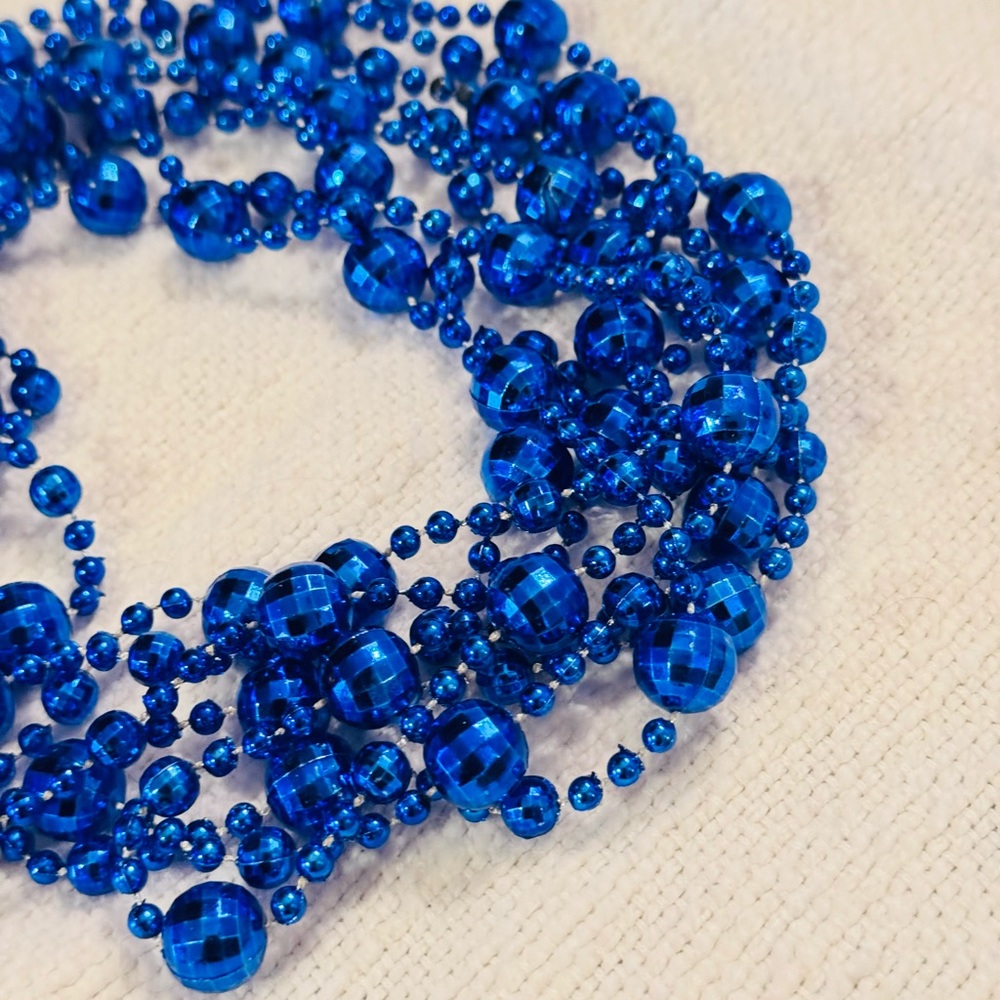 12 Ft. Strand Vintage Royal Blue Disco Ball Beaded Garland Beads